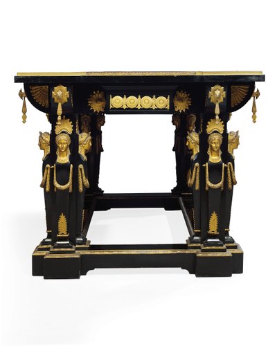 Napoleon III tafel, ontworpen door Jean Brandely, marqueterie door E. Varlot, Parijs, c.1850-75 door Charles Guillaume Diehl