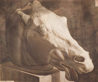 Studie - Paardenhoofd van het Parthenon door Charles Gustav Louis Phillips