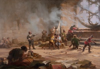 Het Beleg van Dundee, september 1651 door Charles Gustav Louis Phillips