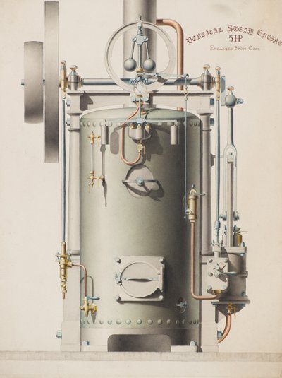 Verticale Stoommachine, 5PK door Charles Gustav Louis Phillips