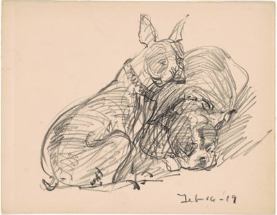 Twee honden door Charles H. Woodbury