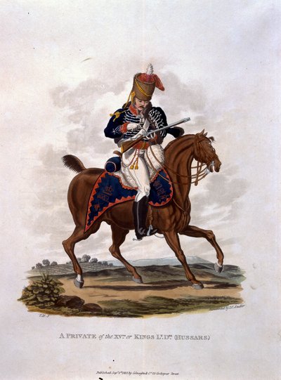 Een soldaat van de 15e, of Kings Hussars, uit 