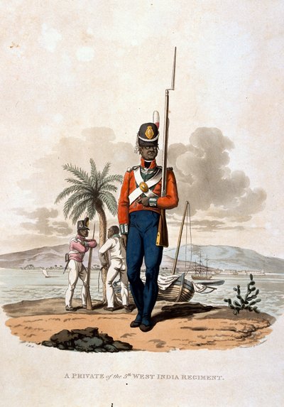 Een soldaat van het 5e West-Indische Regiment, uit 