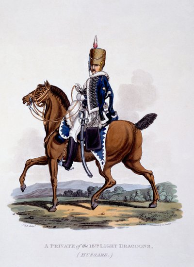 Uniform van een soldaat van de 18e lichte dragonders (huzaren), uit 