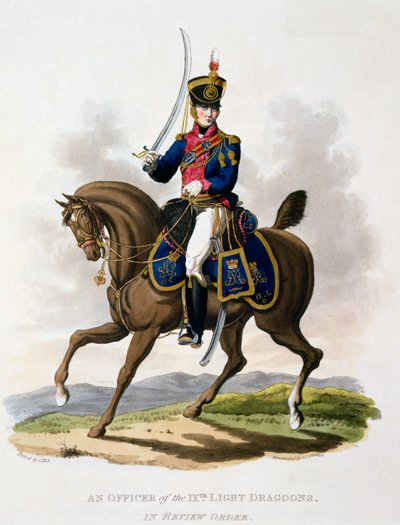 Uniform van een Officier van de 9e Lichte Dragonders in Review Order, uit 