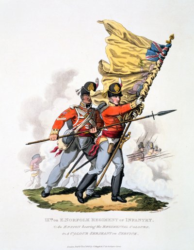 Uniform en Kleuren van het 9e of East Norfolk Regiment of Infantry, uit 