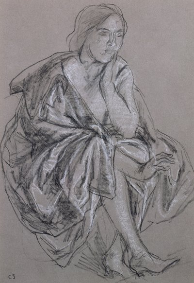 Studie van een zittende vrouw, Zittende Vrouw Gedrapeerd door Charles Haslewood Shannon