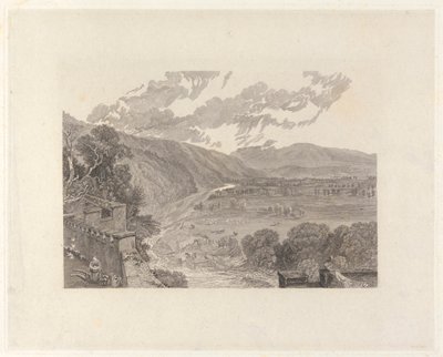 Ingleborough, vanaf Hornby Castle Terrace door Charles Heath