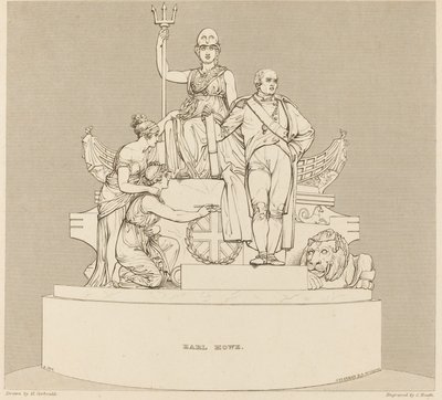 Monument voor Earl Howe door Charles Heath after Henry Corbould after John Flaxman