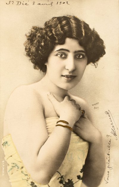 Oude ansichtkaart/Vrouw van de Belle Epoque door Augustus Kollner