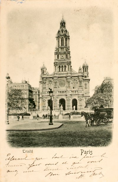 Ansichtkaart/Kerk van de Heilige Drie-eenheid/Parijs/Seine/Ile de France/Frankrijk door Augustus Kollner