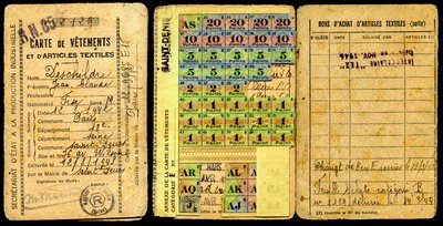 Rantsoeneringskaart Kledingkaart Secretariaat voor Industriële Productie Tweede Wereldoorlog 1941 door Augustus Kollner