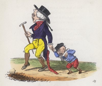 Droom van een kleine jongen over hij en zijn grootvader die van plaats wisselen door Charles Henry (after) Bennett
