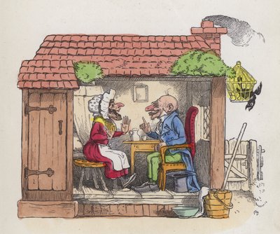 Man die zijn vrouw aan het lachen maakt door Charles Henry (after) Bennett