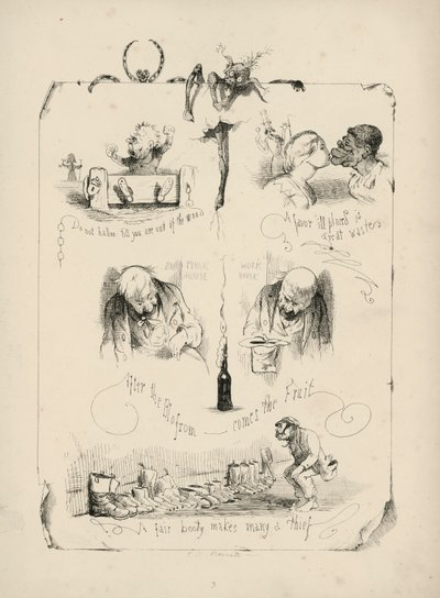 Pagina uit Proverbs with Pictures door Charles H. Bennett door Charles Henry (after) Bennett