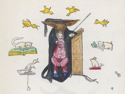 Schoolmeester ezel door Charles Henry (after) Bennett