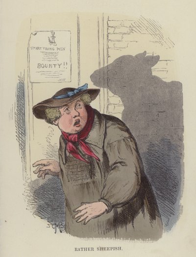 Beetje Schaapachtig (gekleurde gravure) door Charles Henry Bennett