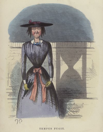 Tempus Fugit (gekleurde gravure) door Charles Henry Bennett
