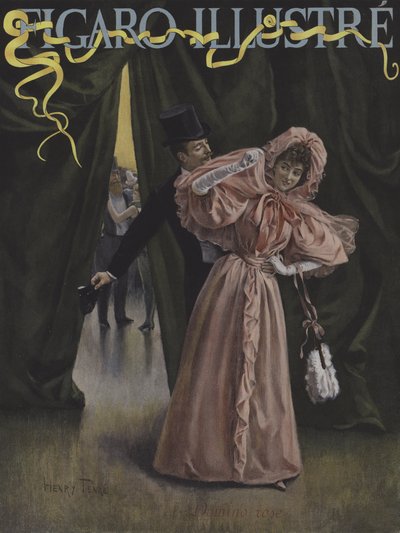Roze Domino. Omslag van Le Figaro Illustre, februari 1896 door Charles Henry Tenre