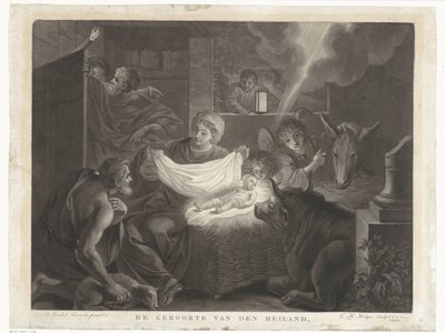Geboorte van Christus en aanbidding door herders door Charles Howard Hodges