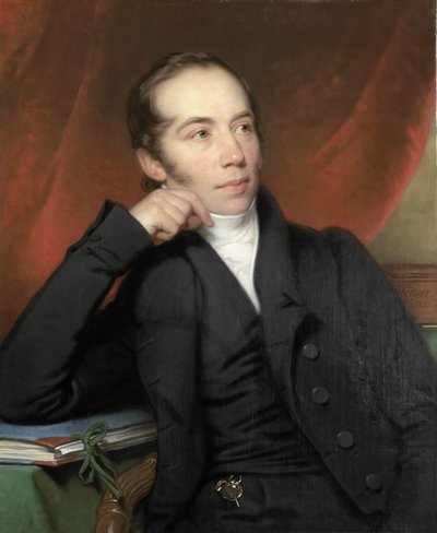 Portret van Pieter Ernst Hendrik Praetorius, makelaar, tekenaar en schilder. Voorzitter van de Raad van het Rijksmuseum 1852-74 door Charles Howard Hodges