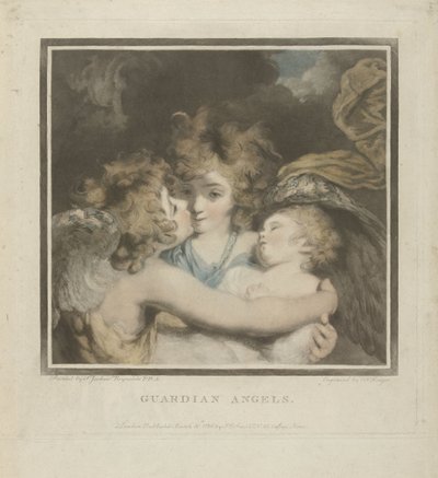 Twee engelen en een kind door Charles Howard Hodges