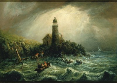 Zeezicht op Cape Poge Lighthouse door Charles Hubbard