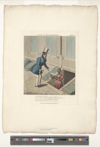 Bezoek aan juffrouw Dinah, plaat nummer 11 van 20, aangepast van Life in Philadelphia door Edward W. Clay door Charles Hunt