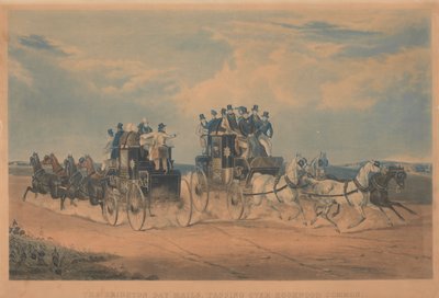 Koetsen: De Brighton Day Mails, voorbij Hookwood Common door Charles Hunt