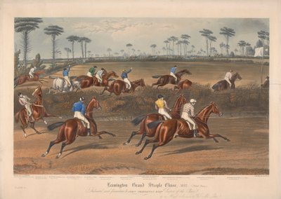 Een van een set van vier: Leamington Grand Steeple Chase ... 1837. Plaat 2. Mr. Christian op Scripton ... door Charles Hunt
