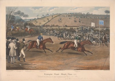 Een van een set van vier: Leamington Grand Steeple Chase ... 1837. Plaat 4. Marqs van Waterford op Monarch... door Charles Hunt