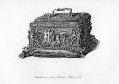 Gesneden cassolette gemaakt van het hout van Shakespeares moerbeiboom, 18e eeuw, 1840 door Charles J. Smith