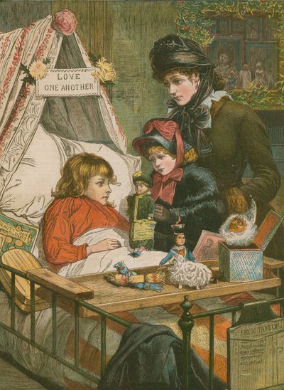 Kerstmis komt maar één keer per jaar: Een scène in het Evelina Ziekenhuis door Charles J. Staniland