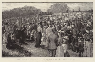 Muziek voor het volk dat luistert naar de band op Hampstead Heath door Charles J. Staniland