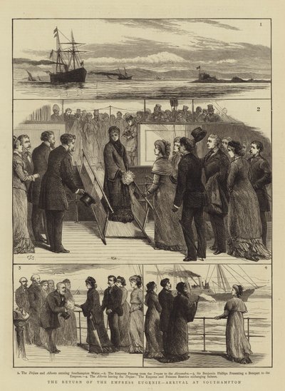 De Terugkeer van Keizerin Eugenie, Aankomst in Southampton door Charles J. Staniland