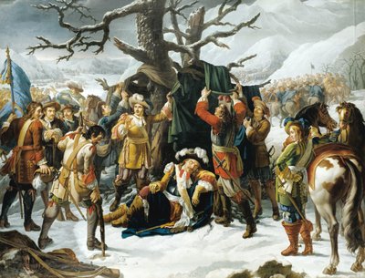 Maarschalk de Turenne slaapt op de vooravond van de Slag bij Turckheim door Charles Jacques Lebel