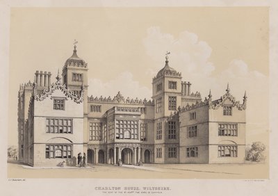 Charlton House, Wiltshire, de zetel van de Right Honourable de Graaf van Suffolk door Charles James Richardson