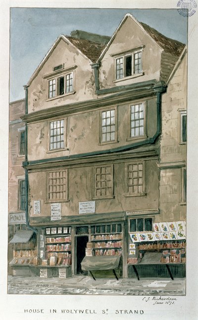 Huis in Holywell Street, de Strand, 1871 door Charles James Richardson