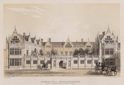 Rushton Hall, Northamptonshire, gebouwd door Sir Thomas Tresham, in de tijd van Elizabeth door Charles James Richardson