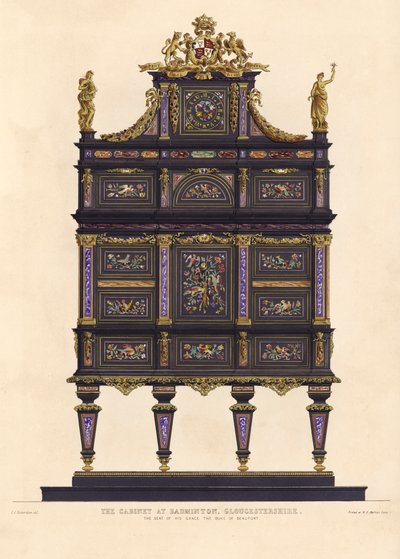 De kast in Badminton, Gloucestershire, de zetel van zijn genade de hertog van Beaufort door Charles James Richardson