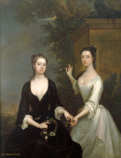 Lady Henrietta en Lady Elizabeth Finch, c.1732 door Charles Jervas