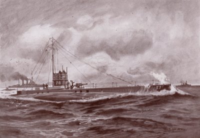 Een onderzeeër aan de oppervlakte door Charles John de (after) Lacy