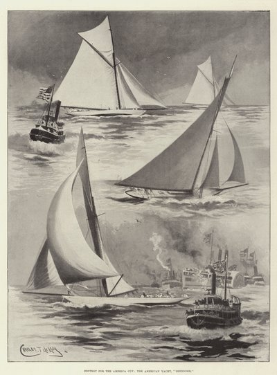 Wedstrijd om de America Cup, de Amerikaanse Jacht, Defender door Charles John de Lacy