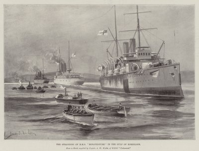 Het Stranden van HMS Bonaventure in de Golf van Korniloff door Charles John de Lacy