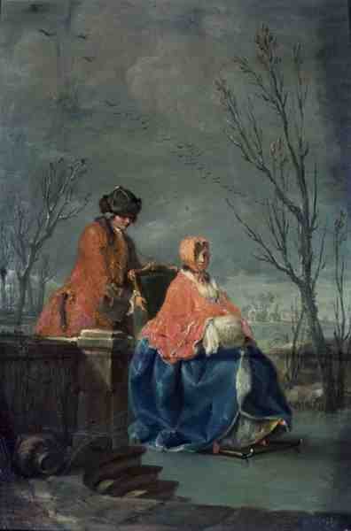 Winter (voor restauratie) door Charles Joseph Flipart