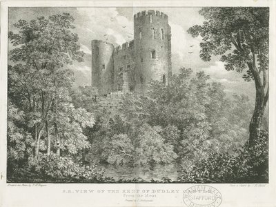 Dudley Castle - De Keep door Charles Joseph Hullmandel