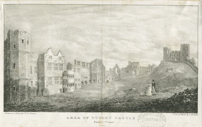 Dudley Kasteel - De Donjon door Charles Joseph Hullmandel
