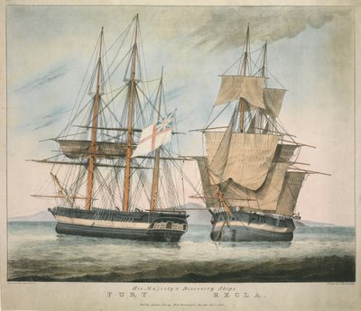 Zijne Majesteits Ontdekkingsschepen Fury en Hecla door Charles Joseph Hullmandel