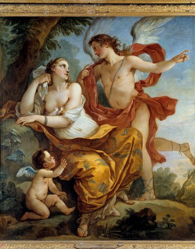 Calypso luistert naar het advies van de Liefde door Charles Joseph Natoire