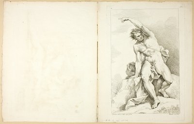 Figuur (recto en verso), uit Premier livre de figures d’Academies gravées en Partie par les Professeurs de l’ Académie Royale door Charles Joseph Natoire